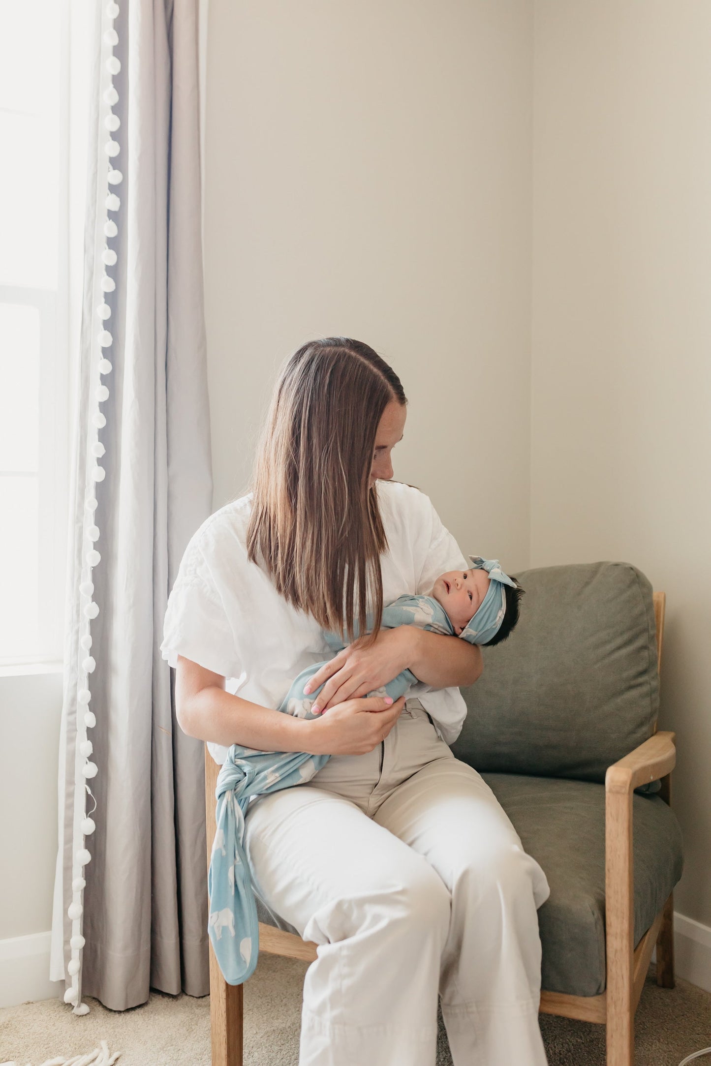 Newborn Knotted Gown - Peanut